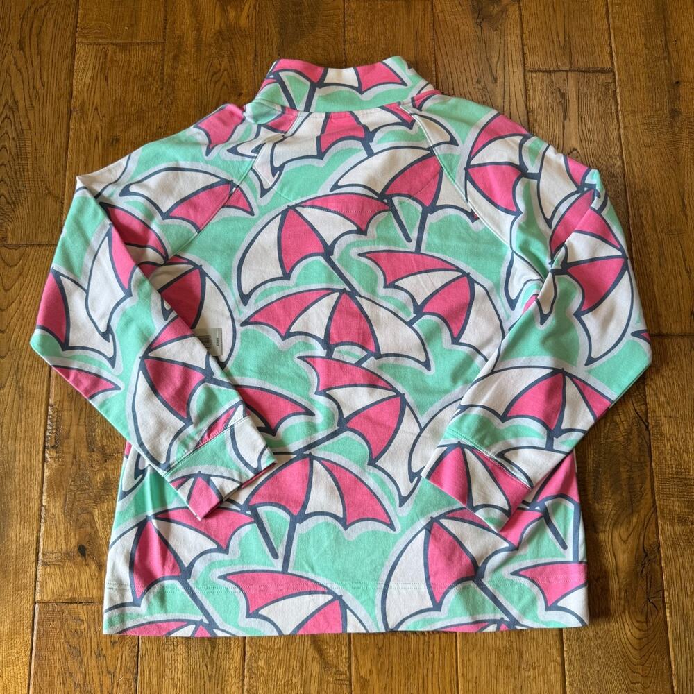 Crown & Ivy Beach Half Zip Shirt XL & Capri L Mint Pink Umbrella Active Wear Set - Picture 13 of 13
